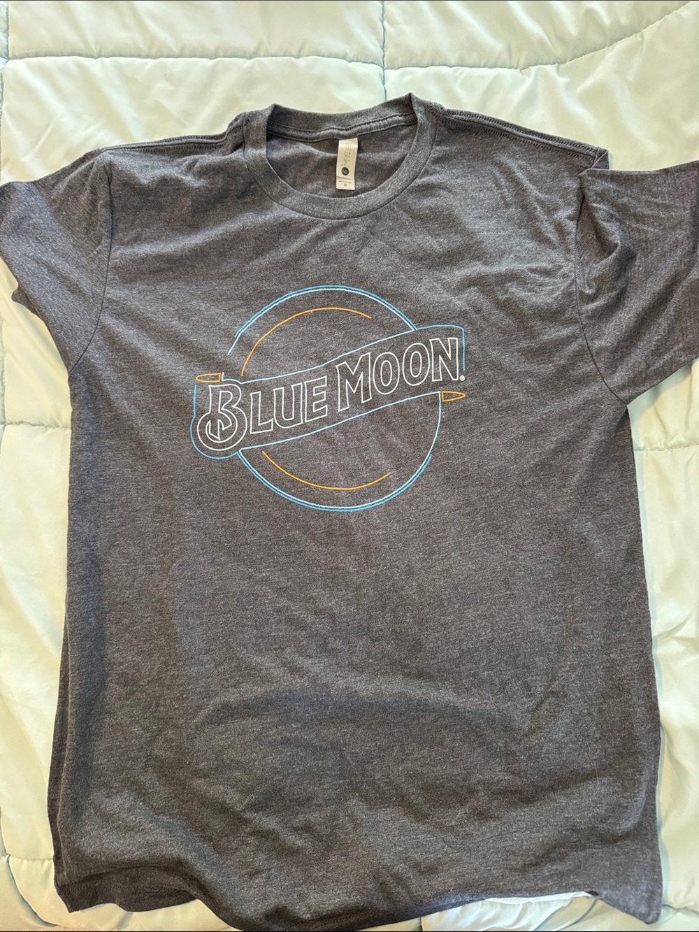 Next Level Apparel Heather Charcoal "Blue Moon" Graphic Tee
